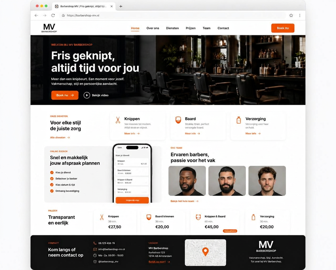 Website voor barbershop